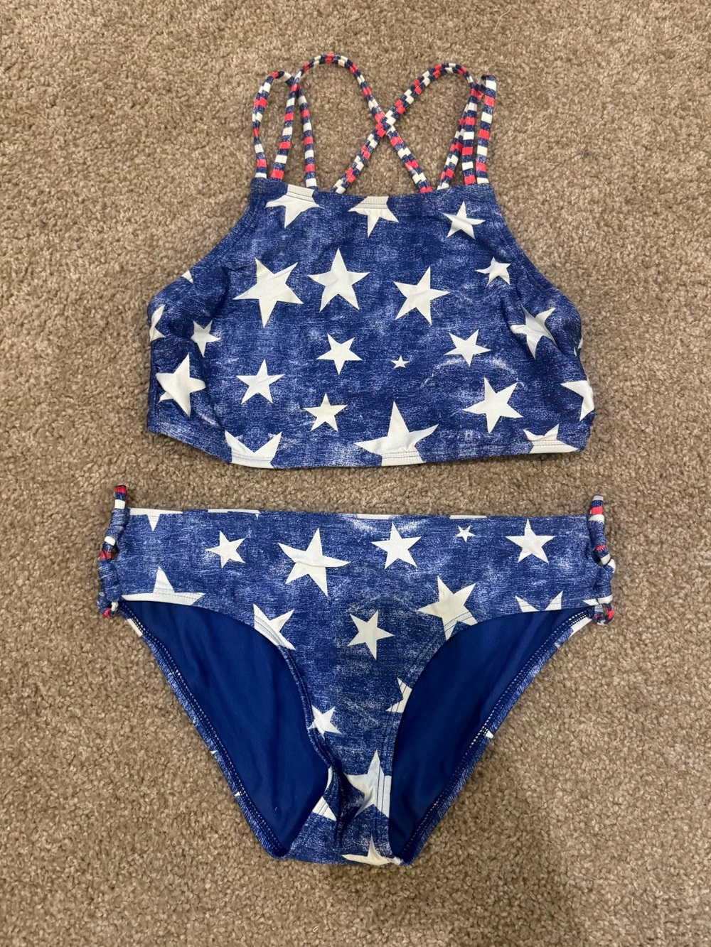 Roxy Brand Star Print Two-Piece Americana Swimsuit